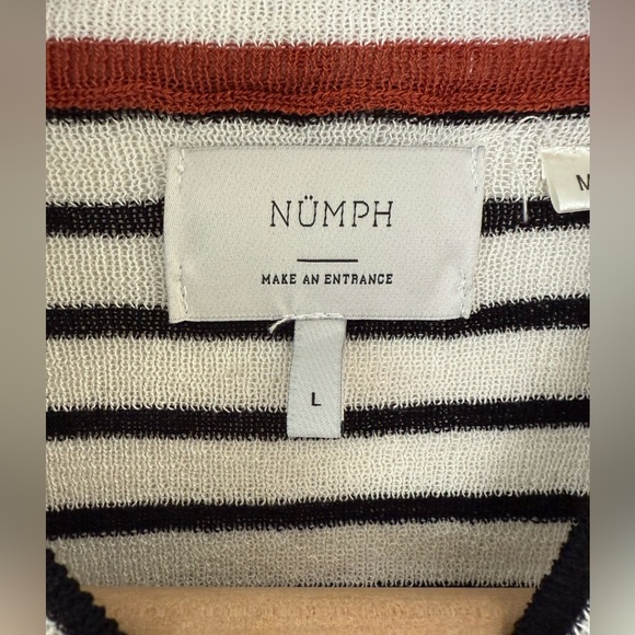Numph Lightweight Striped Knit Crewneck, size large. - Picture 7 of 8